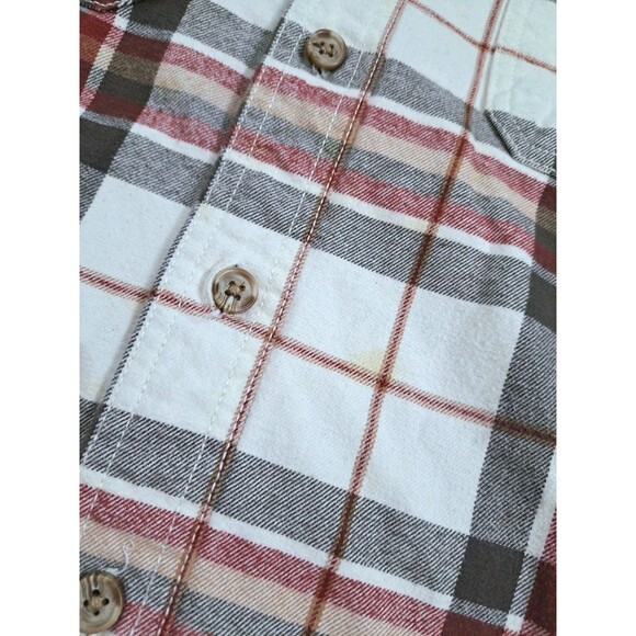 Ridgecut Set of 2 Men's Large Flannel Shirts Heavyweight Plaid Red Blue White - Picture 10 of 16